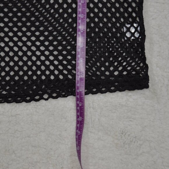 amazon black fishnet crop top M - Picture 5 of 10